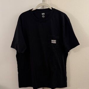 Disney Black Tee with Mickey Mouse Pocket